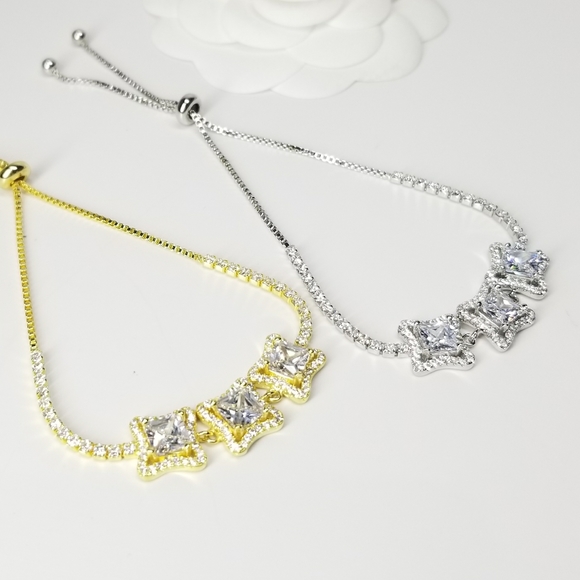 Jewelry - NEW in Gift Box Pave CZ Slider Tennis Bracelet NWT